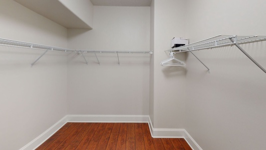 Extra large closet off of the master bathroom