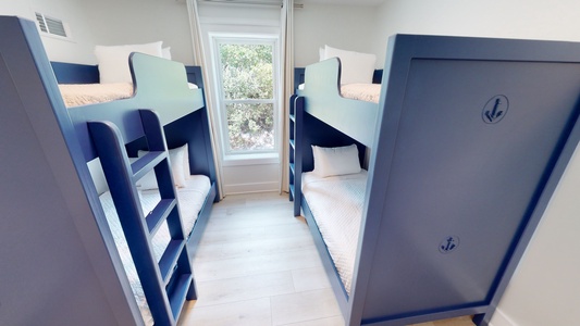Big Blue-Bedroom 2 on the 1st floor will sleep 4 guests in 2 twin-size bunk beds