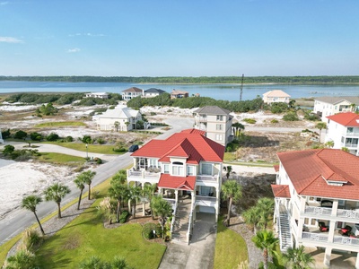 Front of the home and the driveway