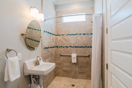 Main Floor Master Bedroom 2 with Handicap accessible bath with roll-in shower and grab bars