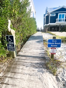 Private, community beach boardwalk