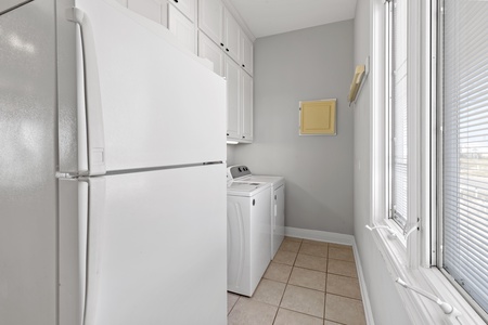 Additional refrigerator in the laundry room