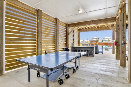 Ping-pong table under the home