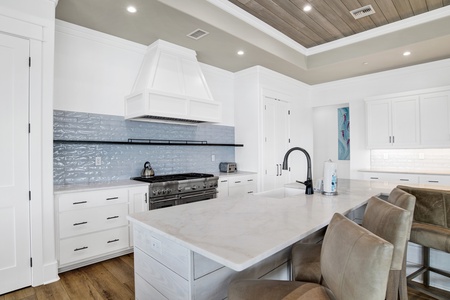 The kitchen is stunning and fully equipped
