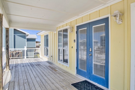 Shaded entrance into the home