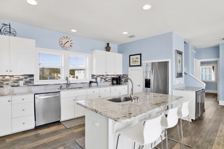 Granite counters and stainless steel appliances