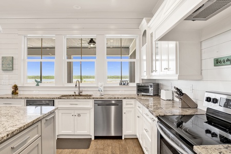 Stone counters and stainless steel appliances