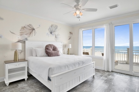 2nd floor Bedroom 2 has a king bed and Gulf views