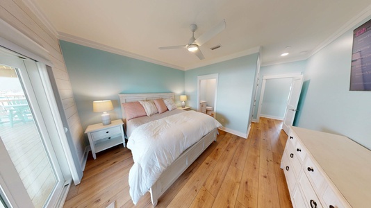 Bedroom #5 on the 2nd floor has a king bed, TV, water views, balcony access and a private bathroom-there is not a separate pic of the bathroom