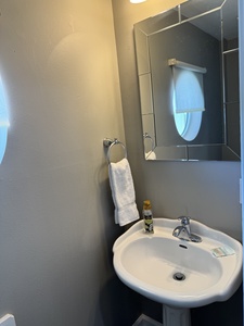 Half bath located off the living area