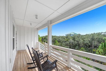 Shaded seating on the deck