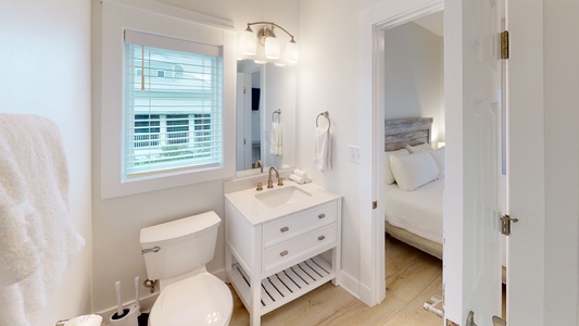 The private bathroom in bedroom 4 has a walk-in shower
