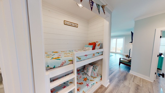 Twin built-in bunks in the hall on the 1st floor