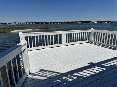 Spacious deck area over looking the private pool