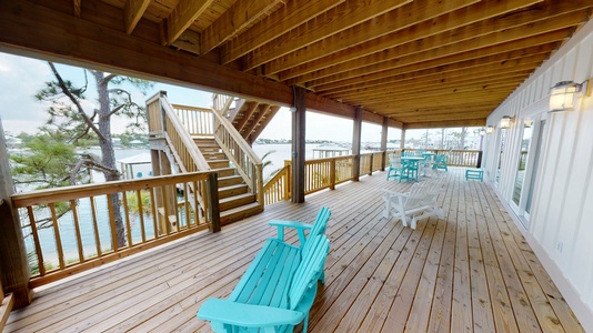 The covered area provides shade and shelter from the rain