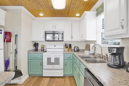 The kitchen is fully equipped for all of your needs