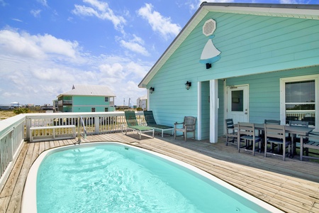 Enjoy tanning or shade around the pool area