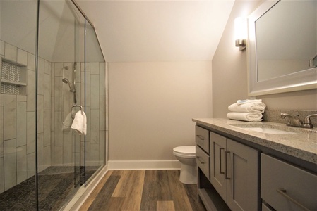 Master bath with walk-in double shower