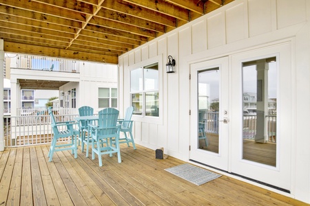 Enjoy meals on the covered back deck