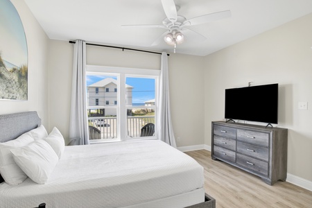 Bedroom 2 features Gulf views and a TV