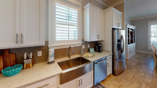 Top of the line stainless appliances in the chef's kitchen