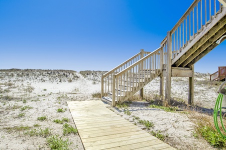 Boardwalk from the carport to the deck stairs