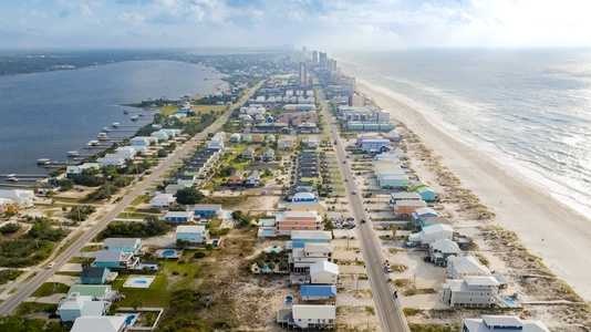 Birds eye view of West Beach Blvd