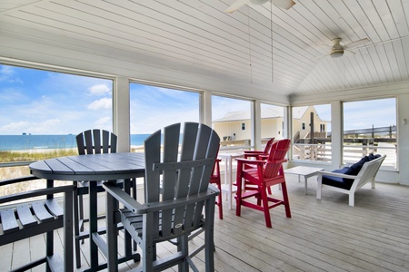The expansive screened porch is perfect for summer afternoons