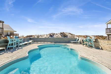 Shared pool that is heated during the cooler months