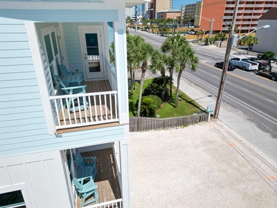 Balcony off of the living area and the 2nd floor Bedrooms #3 and #4