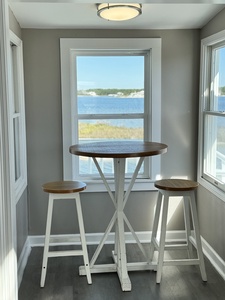 Enjoy coffee at the bistro table