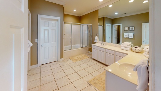Private Master bath with a double vanity