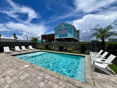 Home with a private pool which can be heated during the cooler months
