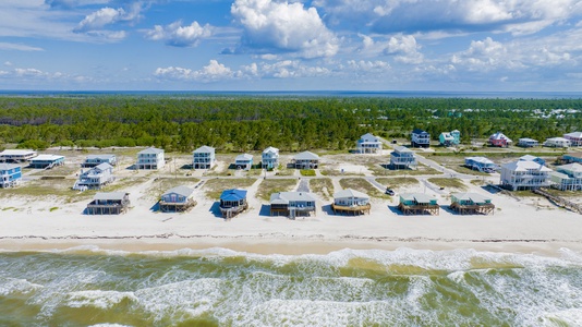 A direct beachfront home located in Fort Morgan