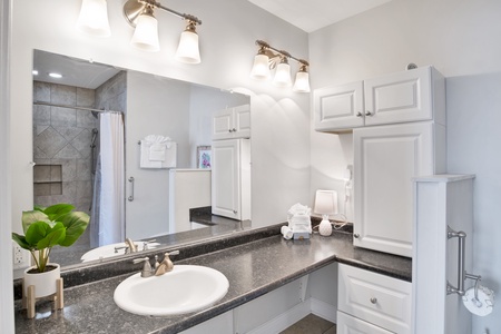 The master bath will accommodate a wheelchair under the vanity