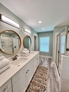 Featuring double vanities