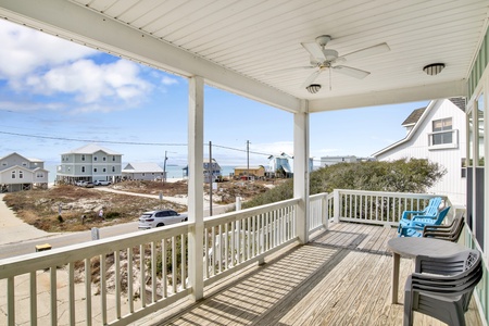 Spacious deck with views of the Gulf