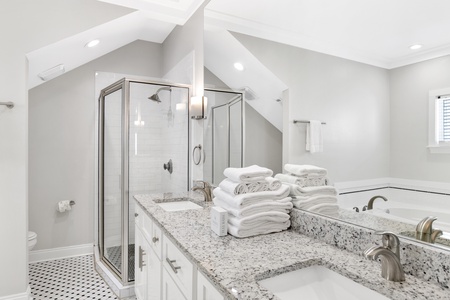 3rd floor south master bath with a walk-in shower