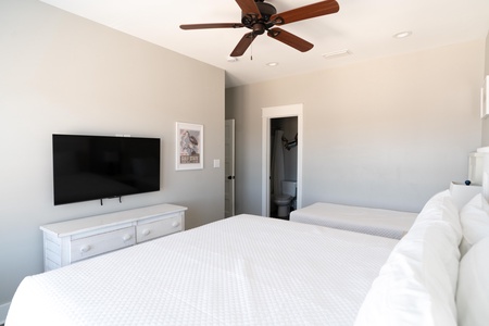 Bedroom 4 on the 2nd floor comes with a TV and a private bathroom