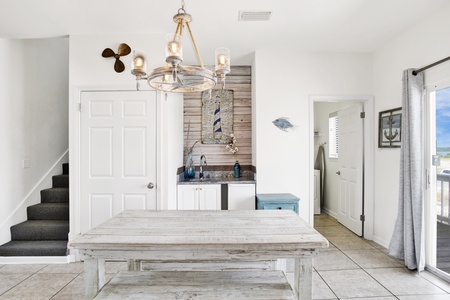 Kitchen table and wet-bar with dedicated icemaker