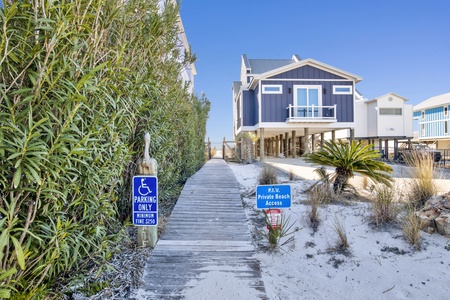 Private, community beach boardwalk