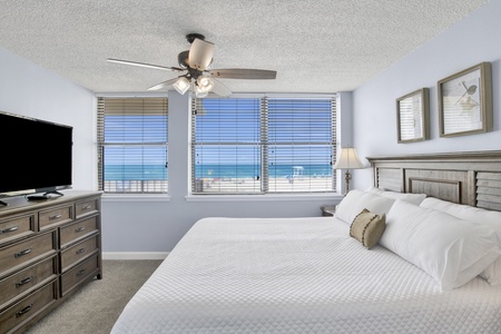 Gulf and beach views from the Master bedroom