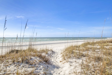 Beautiful white sand and the sparkling Gulf of Mexico
