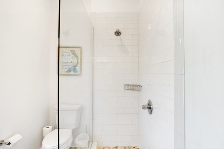 The 2nd floor bath has a walk-in shower