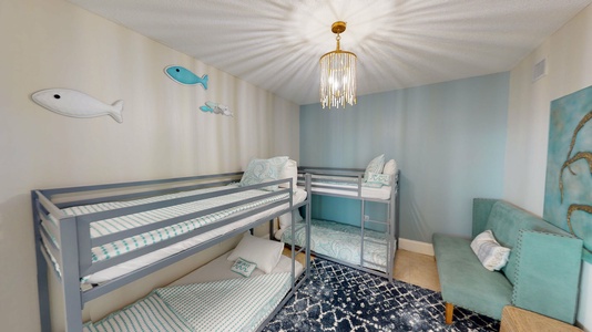 Bedroom 4 sleeps 4 in 2 twin bunk beds