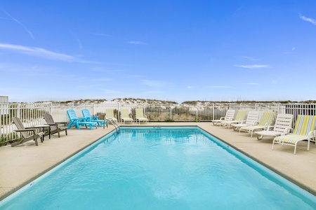 Beachside fenced pool shared with the other side of the duplex