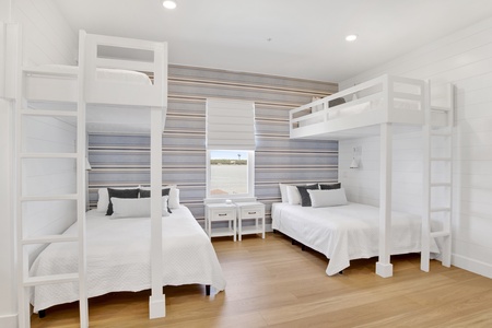 Bedroom 8 has two Twin over Queen Bunk Beds, sleeps 6