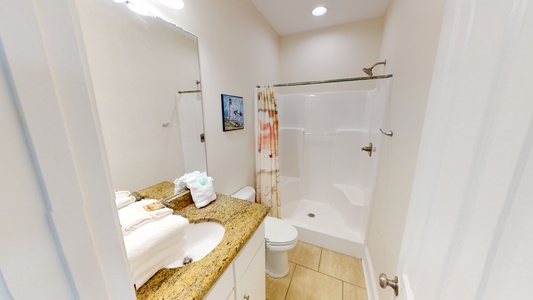 Kiran-A102-Private bath in Bedroom 2 with a walk-in shower