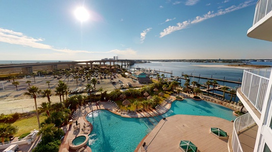 Views of one of the many pools