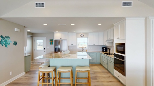 Updated kitchen with island seating